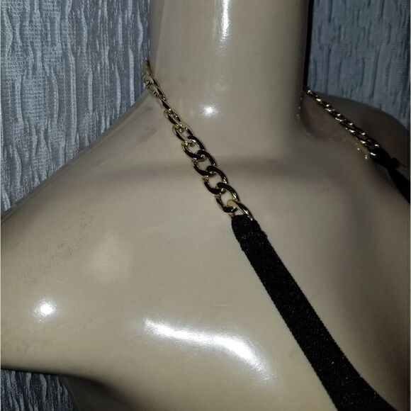 Sexy black dress with gold chain strap - Picture 10 of 15